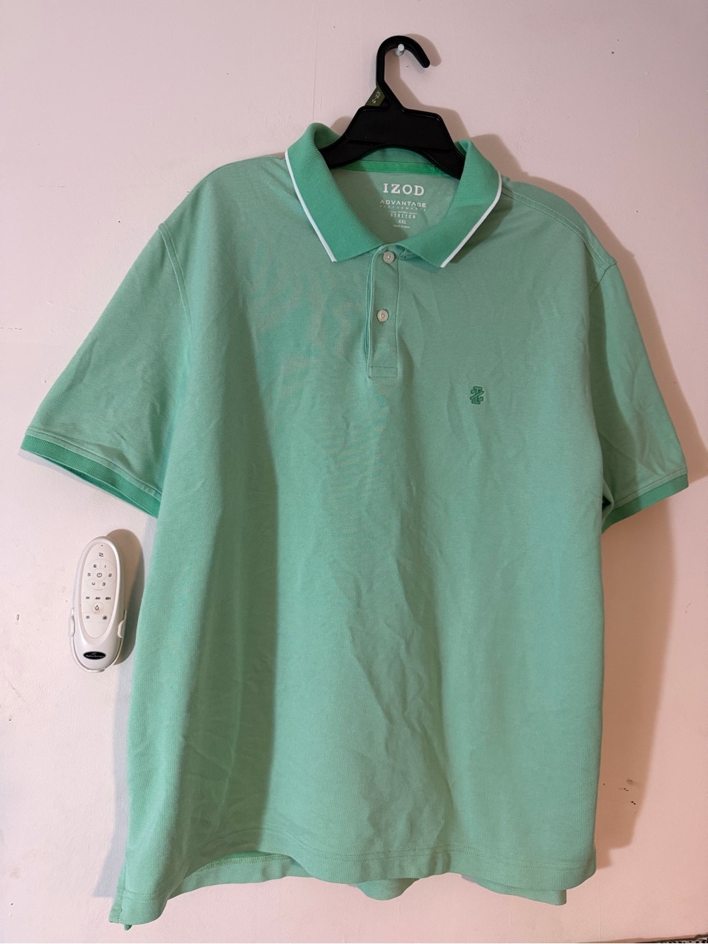 IZOD Advantage Performance Men's Solid Green Stretch Knit Polo Shirt, 2XL, EUC